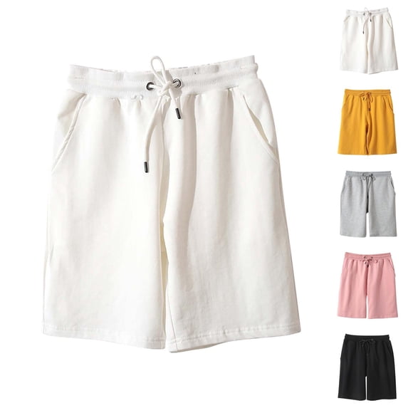 Mens Shorts Summer Casual Elastic Waist Soft Lightweight Breathable Beach Shorts with Pockets