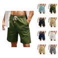 thumbnail image 1 of Mens Shorts Summer Casual Elastic Waist Wide Straight Leg Relaxed Fit Lightweight Shorts with Pockets, 1 of 8