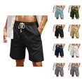 thumbnail image 1 of Mens Shorts Summer Casual Elastic Waist Wide Straight Leg Relaxed Fit Lightweight Shorts with Pockets, 1 of 9