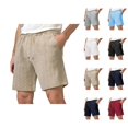 thumbnail image 1 of Mens Shorts Summer Casual Jacquard Textured Elastic Waist Straight Leg Relaxed Fit Beach Shorts with Pockets, 1 of 8