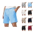 thumbnail image 1 of Mens Shorts Summer Casual Jacquard Textured Elastic Waist Straight Leg Relaxed Fit Beach Shorts with Pockets, 1 of 6