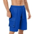 thumbnail image 1 of Mens Shorts Summer Solid Color Swimming Trunks Mesh Beach Pockets Gym Shorts Men Daily-Wear,Blue,42, 1 of 6