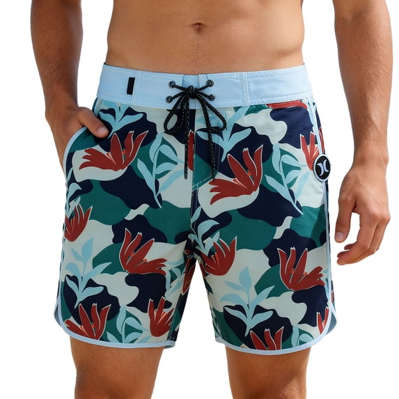 Mens Shorts Swim Trunks with 4 Way Stretch Loose Fit Board Shorts Surf Gym Casual Wear Beach Shorts