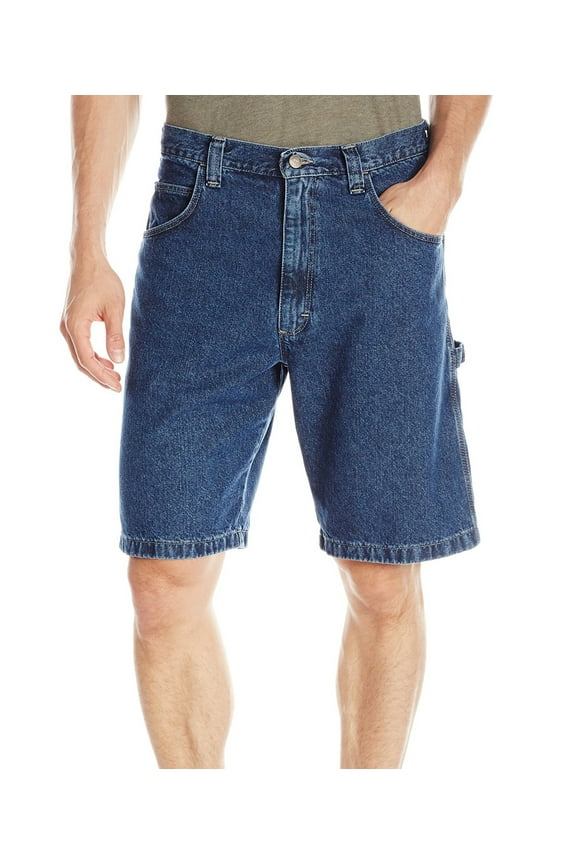 Mens Shorts Washed Denim Loose Fit Carpenter 32