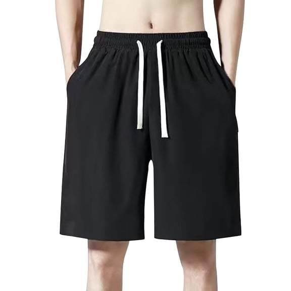Mens Shorts With Deep Pockets Loose Fit Running Workout Training Basketball Work Shorts for Men Black XXXXL