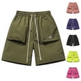 thumbnail image 1 of Mens Shorts with Pockets Big and Tall Elastic Waist Solid Color Casual Shorts Workout Running Gym Stretch Summer Beach Pants Gifts for Men Black XXL, 1 of 4