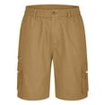 thumbnail image 1 of Mens Shorts with Pockets Cargo Men's Cargo Shorts Casual Summer Hiking Pants Elastic Waist Knee Length Multi-Pockets Shorts Men, S-2XL, 1 of 6