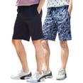 thumbnail image 1 of Mens Shorts with Zipper Pockets Quick Dry Travel Shorts (Large, Black & Print), 1 of 5