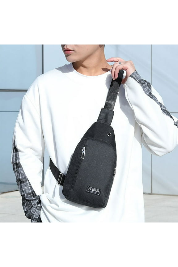 Mens Shoulder Sling Bag,Small Crossbody Backpack,Small Sling Backpack Crossbody Sling Bag,Chest Bag Daypack Fanny Pack,Cross Body Bag for Hiking Traveling(Black 12*7*2in)from ANMUYUM