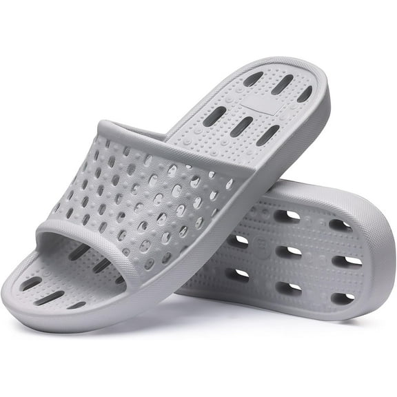 Mens Shower Shoes With Holes Dry Quickly Bath Slippers Womens Non Slip Indoor Home Bedroom Pool Spa Guest College ,Dorm Beach, Bathroom & Gym