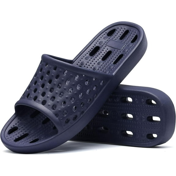 Mens Shower Shoes With Holes Dry Quickly Bath Slippers Womens Non Slip Indoor Home Bedroom Pool Spa Guest College ,Dorm Beach, Bathroom & Gym