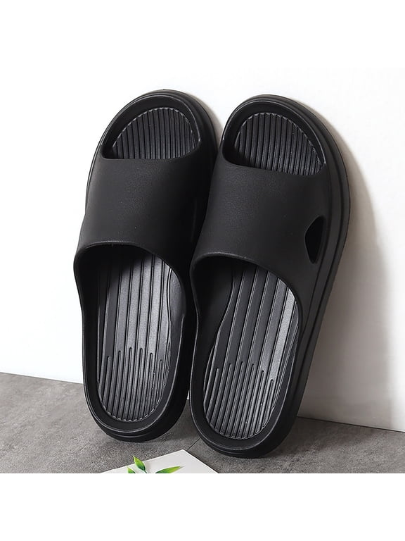 Mens Shower Slide Slippers, Bathroom House Shoes, Lightweight Soft Sole Indoor Sandals, Non‑Slip Home Footwear