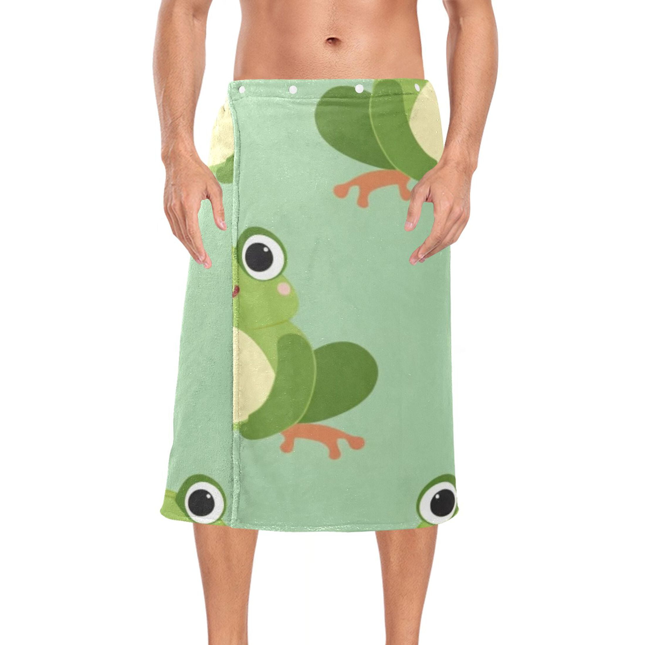 Mens Shower Wrap Adjustable Bath Wrap Towel 60”x28” Body Towels for Gym