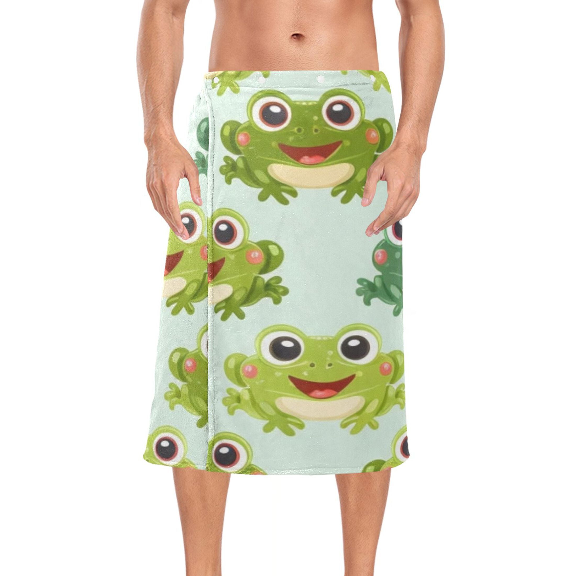 Mens Shower Wrap Adjustable Bath Wrap Towel 60”x28” Body Towels for Gym