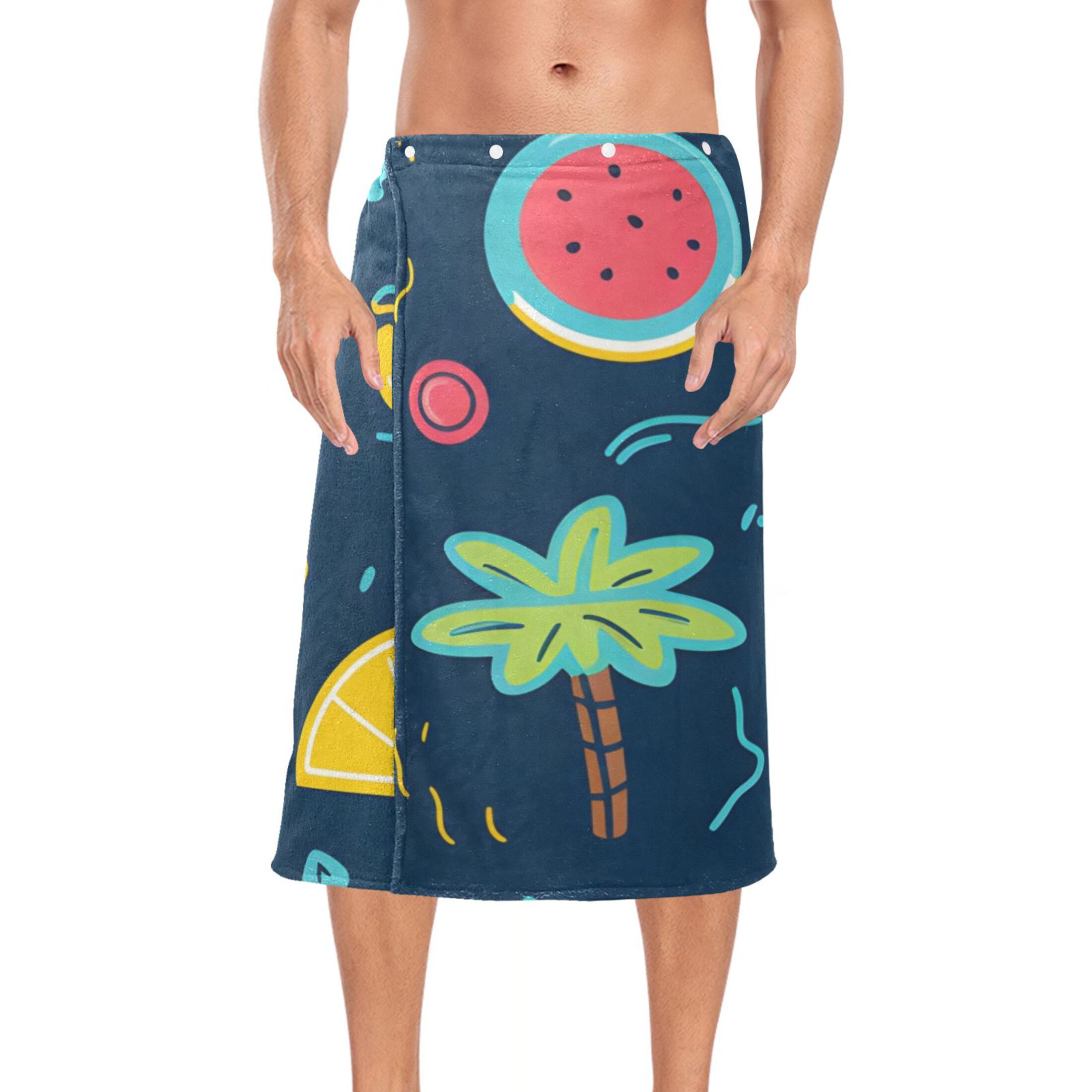 Mens Shower Wrap Adjustable Bath Wrap Towel 60”x28” Body Towels for Gym