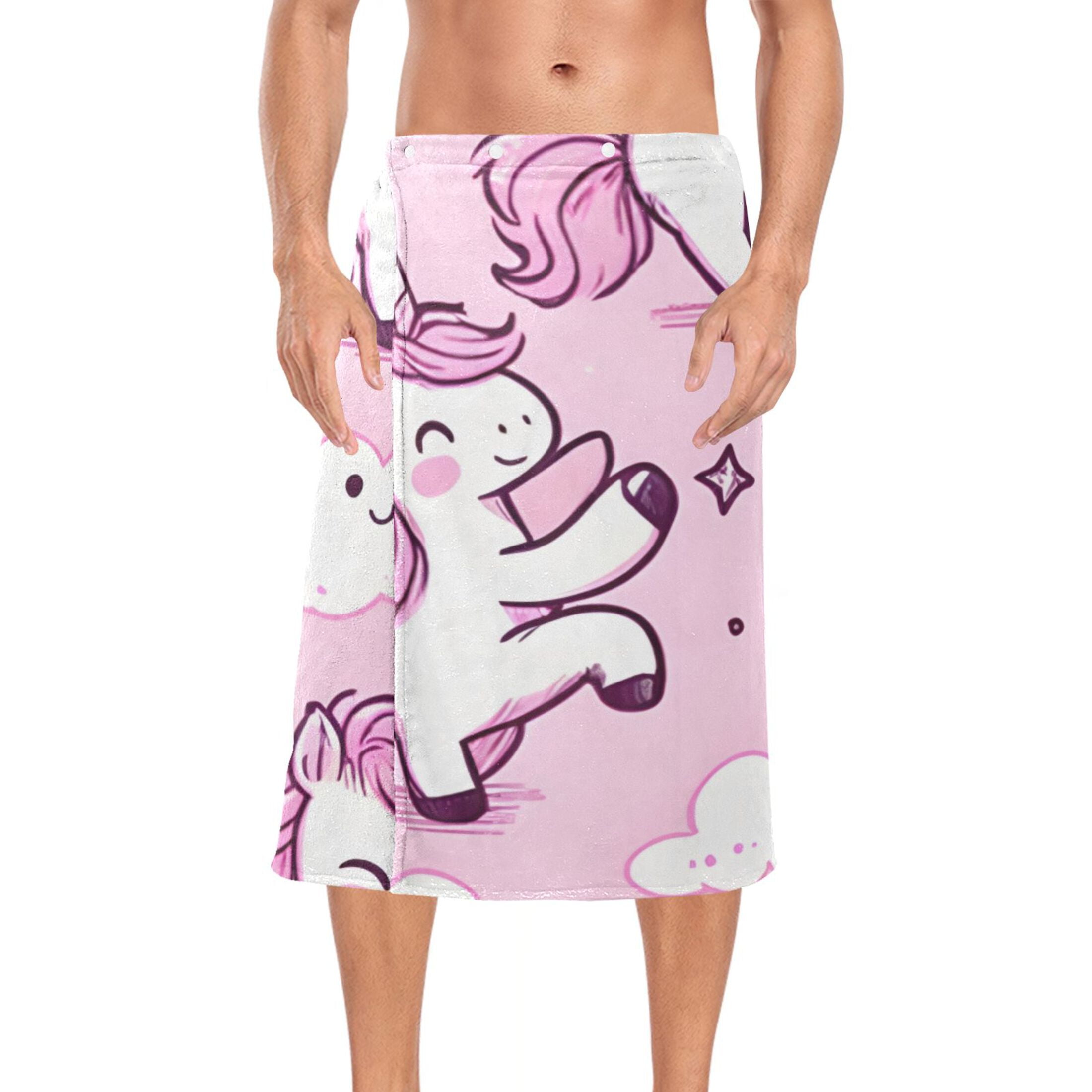 Mens Shower Wrap Adjustable Bath Wrap Towel 60”x28” Body Towels for Gym