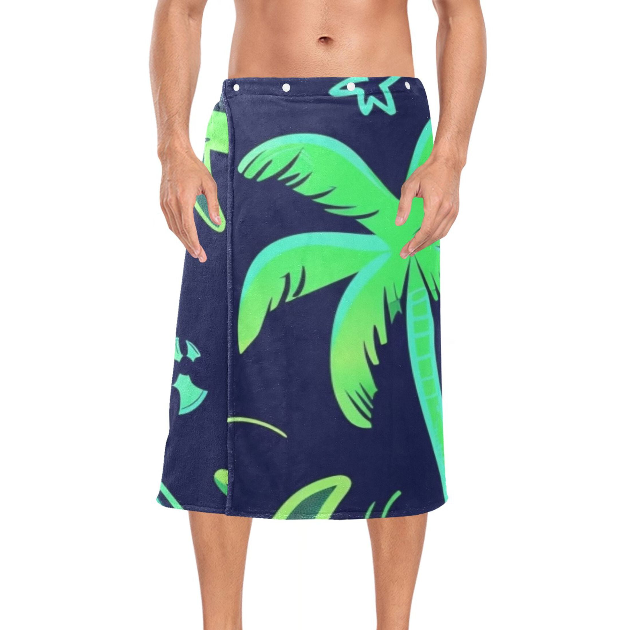 Mens Shower Wrap Adjustable Bath Wrap Towel 60”x28” Body Towels for Gym