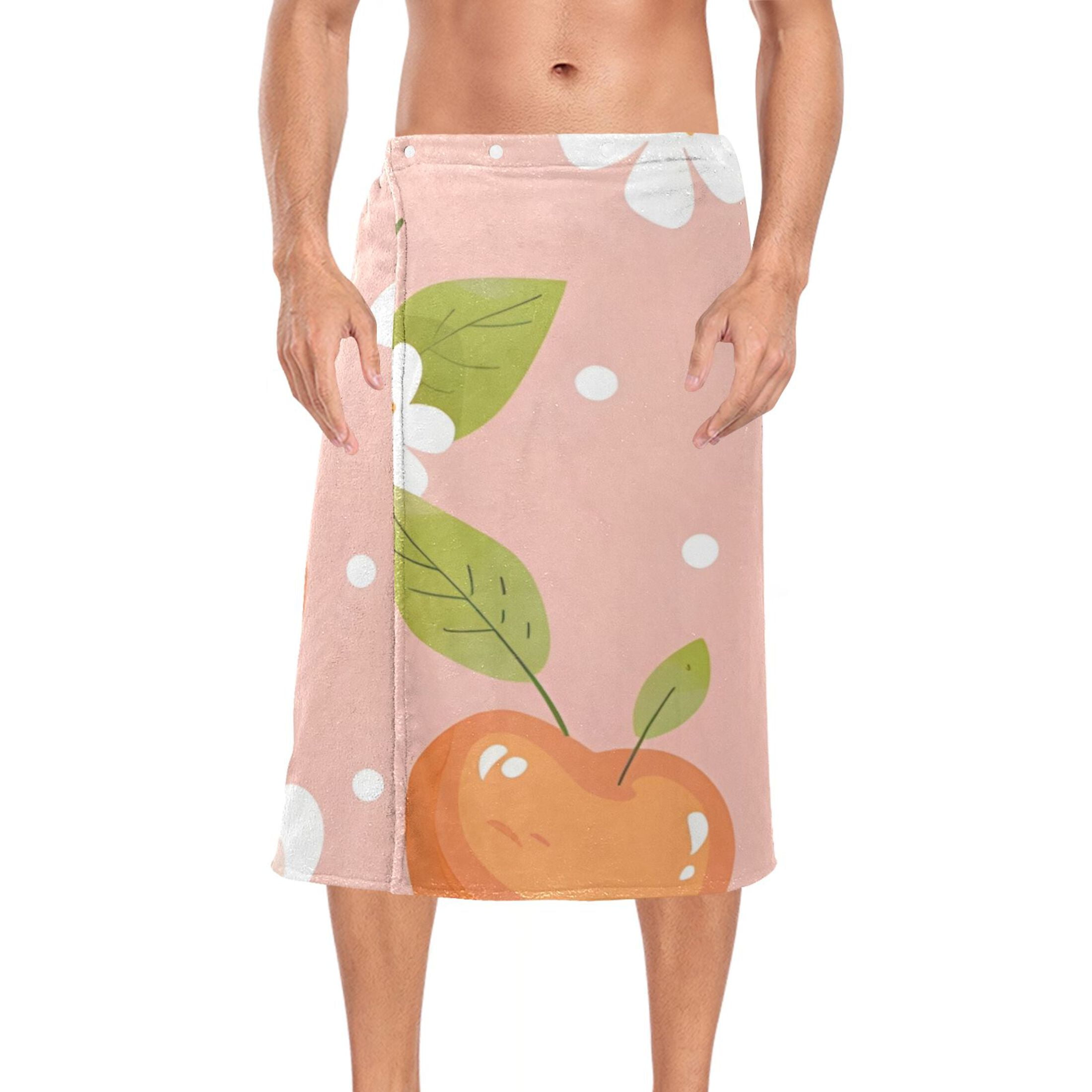 Mens Shower Wrap Adjustable Bath Wrap Towel 60”x28” Body Towels for Gym