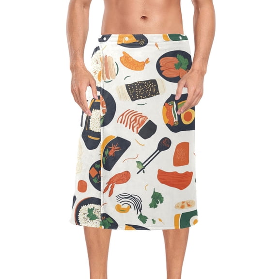 Mens Shower Wrap Adjustable Bath Wrap Towel Body Towels for Gym Shower Sauna Spa Rice Egg Meat 60x28