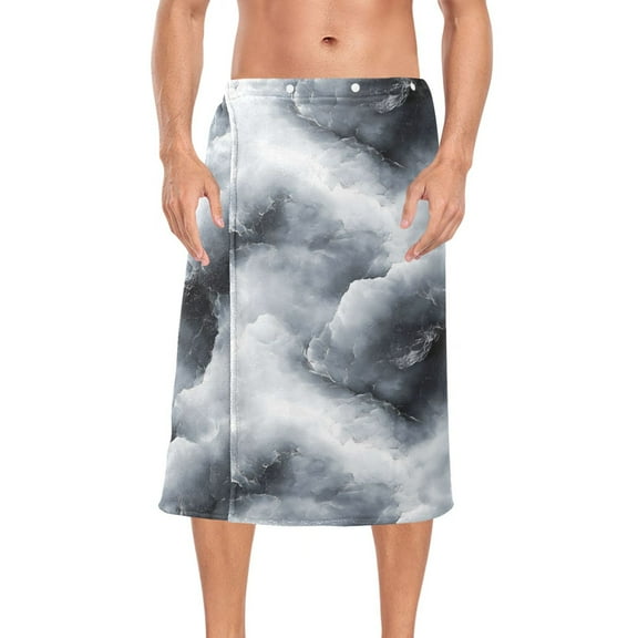 Mens Shower Wrap Adjustable Bath Wrap Towel Body Towels for Gym Shower Sauna Spa Rolling Cloud Marble 60x28