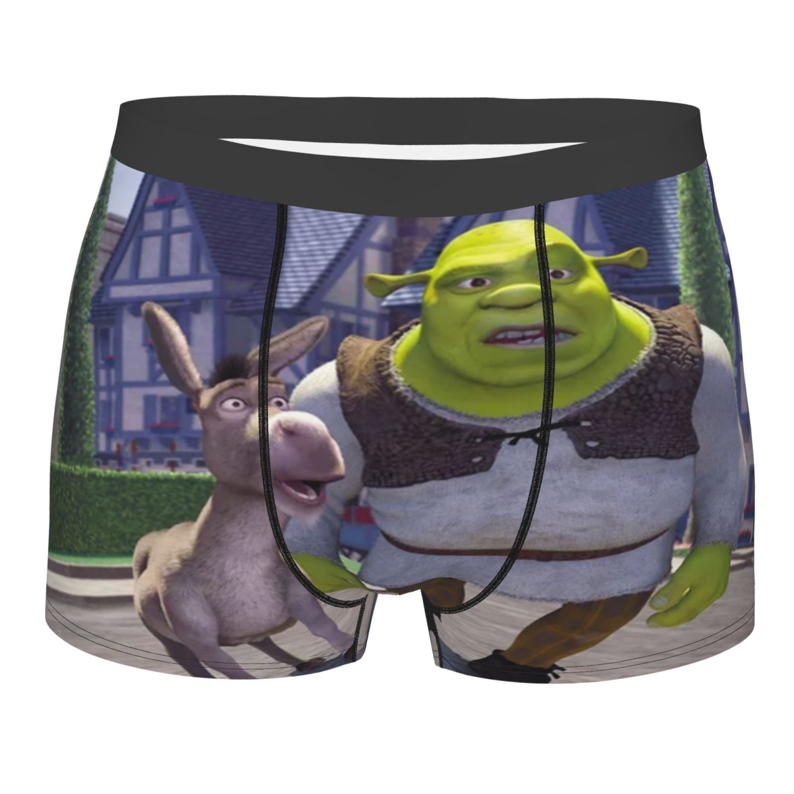 Mens Shrek Boxer Briefs Cartoon Printed Underwear Breathable Stretch