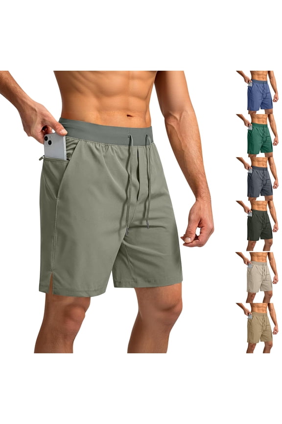 Mens Side Split Workout Shorts Linerless Daily Quick Dry for Gym Athletic Casual with Pockets Camouflage XL