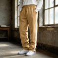 thumbnail image 1 of Mens Side Stripe Color Block Casual Sweatpants Elastic Drawstring Waist Straight Leg Athletic Bottoms With Pockets 2XL, 1 of 9