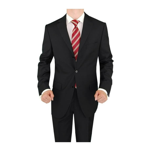 Mens Side Vent 2 Piece Black Classic Fit Suit Salvatore