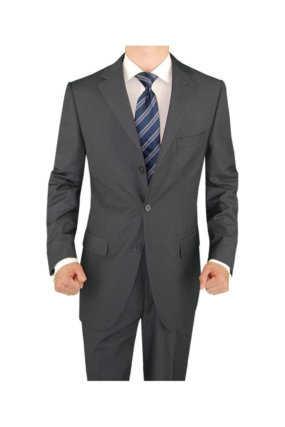 Mens Side Vent 2 Piece Charcoal Classic Fit Suit Salvatore