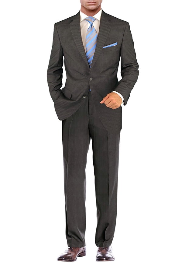 Mens Side Vent 2 Piece Dark Gray Modern Fit Suit Salvatore