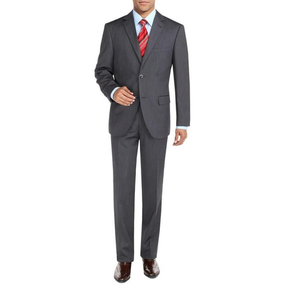 Mens Side Vent 2-piece Charcoal Modern Fit Suit DTI DARYA