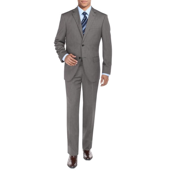 Mens Side Vent 2-piece Gray Modern Fit Suit DTI DARYA