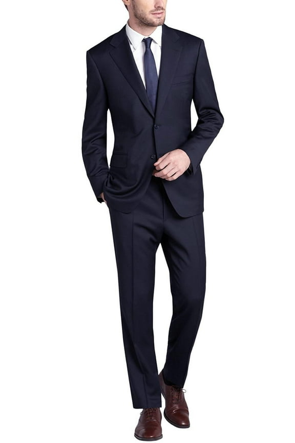 Mens Side Vent 2-piece Navy Modern Fit Suit DTI DARYA
