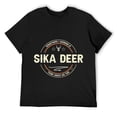 thumbnail image 1 of Mens Sika Deer Hunting Quotes Antlers Artwork Hunters Funny Short Sleeve T-Shirt Black, 1 of 5