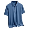 thumbnail image 1 of Mens Silk Golf Shirts Big & Tall M-5X Short Sleeve Button Collared Workout Tees Tops Plus Size Casual Basic Solid Comfort Athletic T-Shirts, 1 of 7