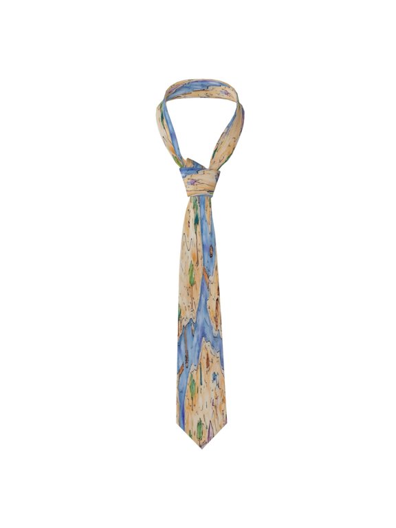 Mens Silk Like Necktie Wrinkle Resistant Tie Anti Slip Keeper For Business Wedding Party Daily Wear Formal Dress Tie Game Map