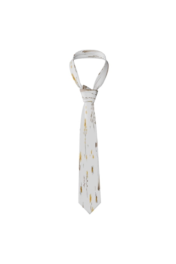 Mens Silk Like Necktie Wrinkle Resistant Tie Anti Slip Keeper For Business Wedding Party Daily Wear Formal Dress Tie Little Fox