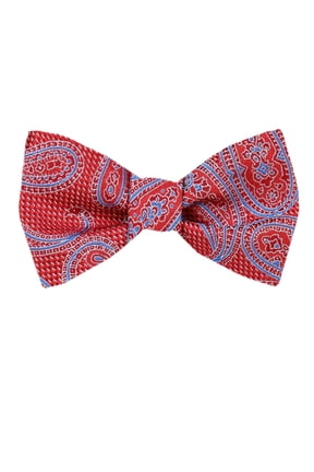 Mens Silk Pattern Dot Paisley Designer Self Tie Bow Tie