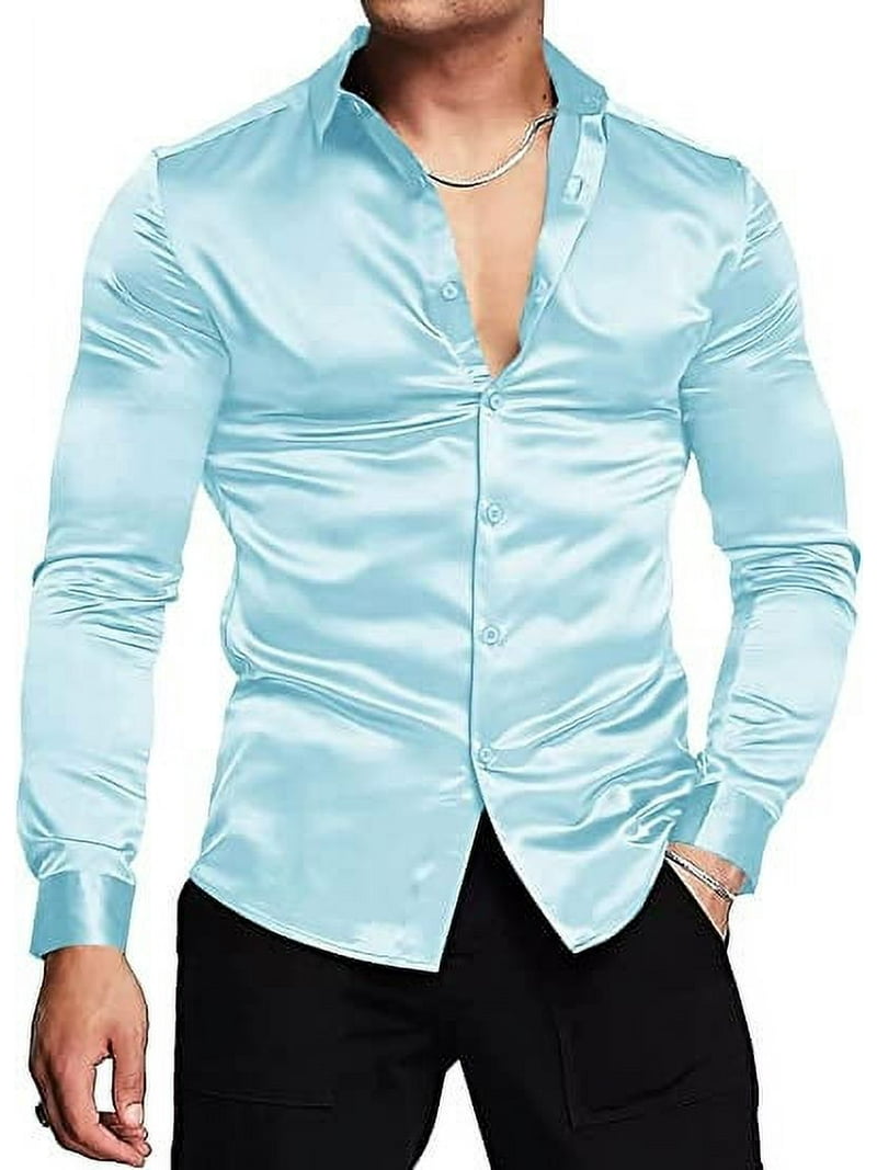 princess polly baby blue dress The Modern-fit Oxford Light Blue Casual Shirt | Cotton Shirts main image 1
