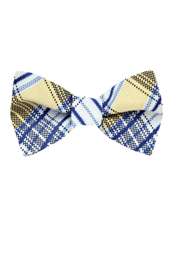 Mens Silk Stripe Plaid Designer Self Tie Bow Tie