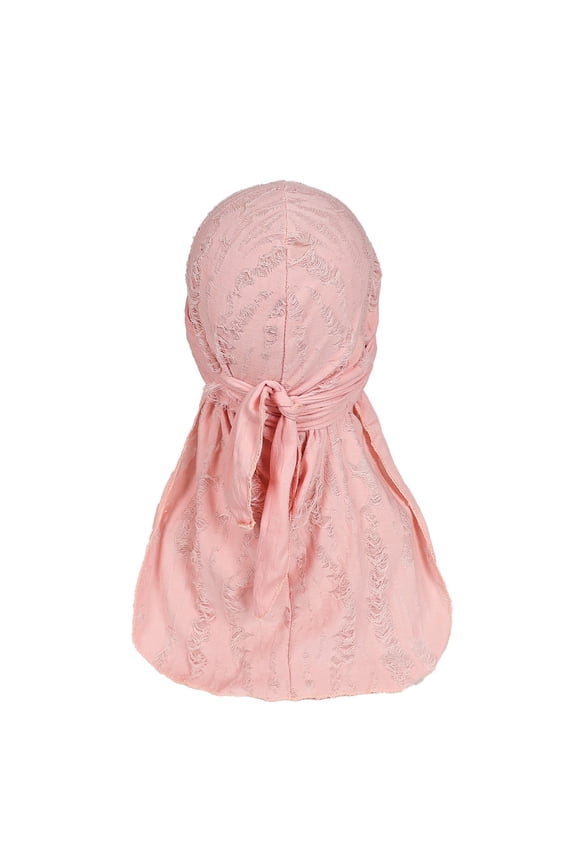 Silky Durag For Men Neck Drape Do Rags Cap Breathable Silky Satin Durag Extra Long Tails Headwraps Sun Hat Biker Bonnet Headwear Pink