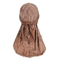 thumbnail image 1 of HuangHuanChen Silky Durag For Men Neck Drape Do Rags Cap Breathable Silky Satin Durag Extra Long Tails Headwraps Sun Hat Biker Bonnet Headwear Khaki, 1 of 7