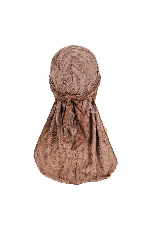 Silky Durag For Men Neck Drape Do Rags Cap Breathable Silky Satin Durag Extra Long Tails Headwraps Sun Hat Biker Bonnet Headwear Khaki