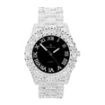 thumbnail image 1 of Mens Silver Big Rocks with Roman Numerals Fully Iced Out Spring Summer Colorful Dial Watch, 1 of 3