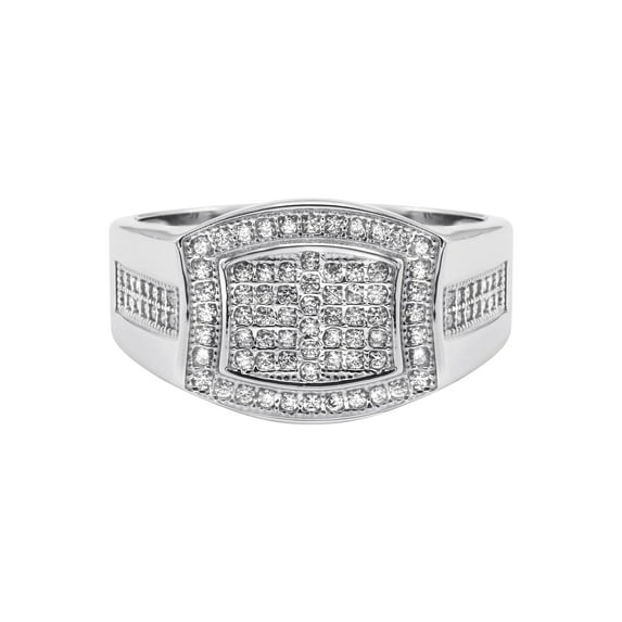 Mens Silver CZ Pinky Ring | Appx 6.4 Grams