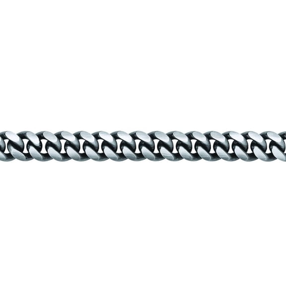 Mens Silver Jewelco London Oxidised Brushed Box Cuban Curb Bracelet 9mm 8.5"