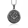 thumbnail image 1 of Mens Silver Mason Pendant, Masonic Silver Pendant, Large Mason G Pendant, Silver illuminati Jewelry, Gift Men Pendant, Mason Symbol Amulet, 1 of 5