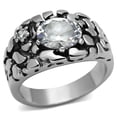 thumbnail image 1 of Mens Silver Nugget Rings Stainless Steel Anillo Compromiso Regalo Para Hombre Acero Inoxidable, 1 of 4