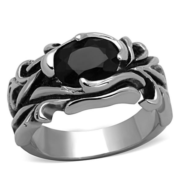 Mens Silver Rings Stainless Steel Anillo Onyx Compromiso Regalo Para Hombre Acero Inoxidable