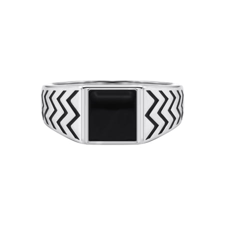 Mens Silver Signet Onyx Ring | Appx 5.4 Grams